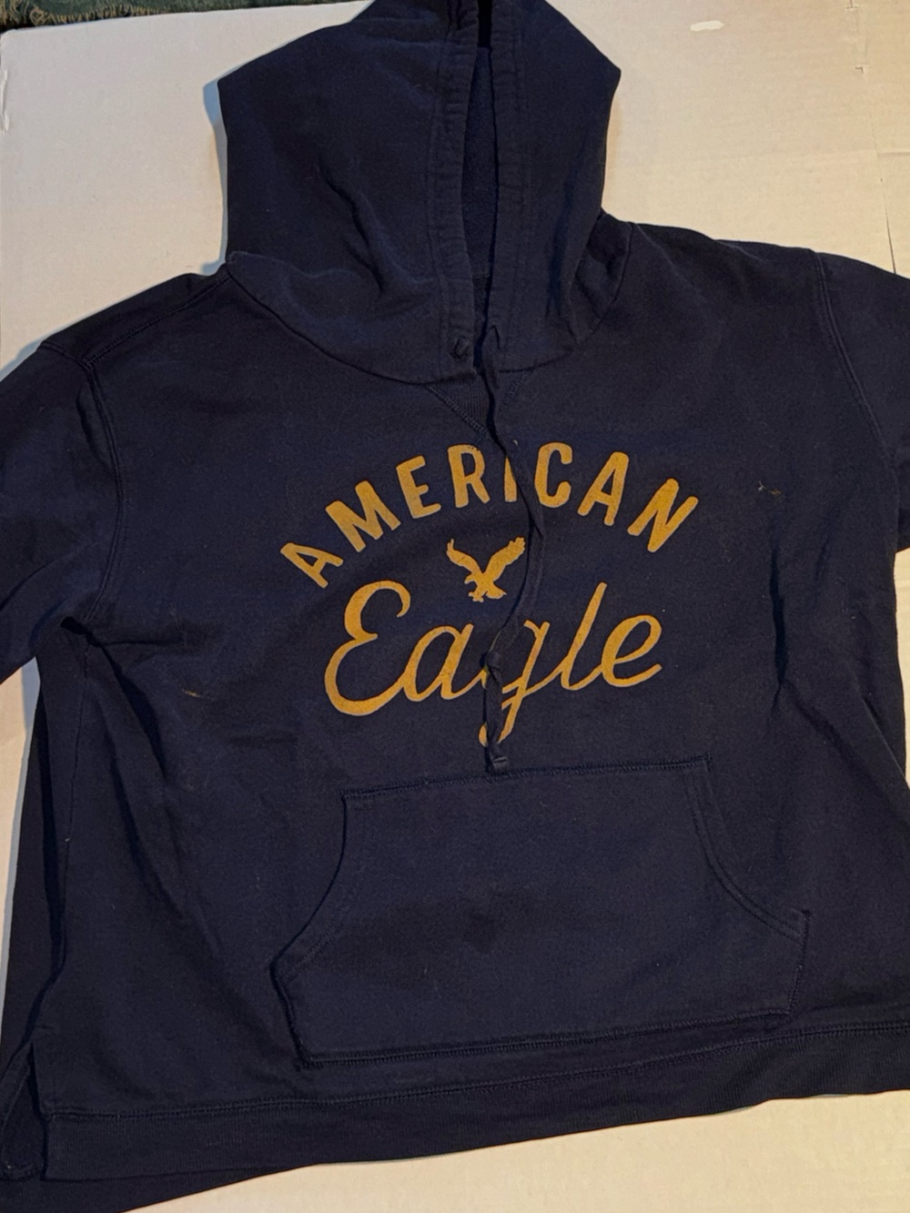 Vintage-Inspired American Eagle Hoodie 🦅💛 Navy Pullover